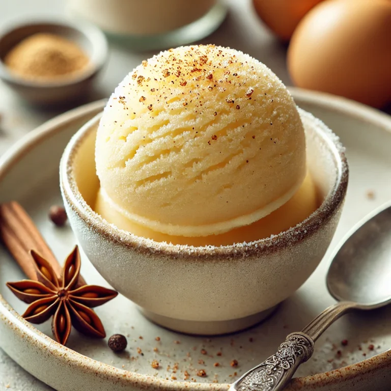 Tojáslikőrös sorbet házi készítésű krémes desszert