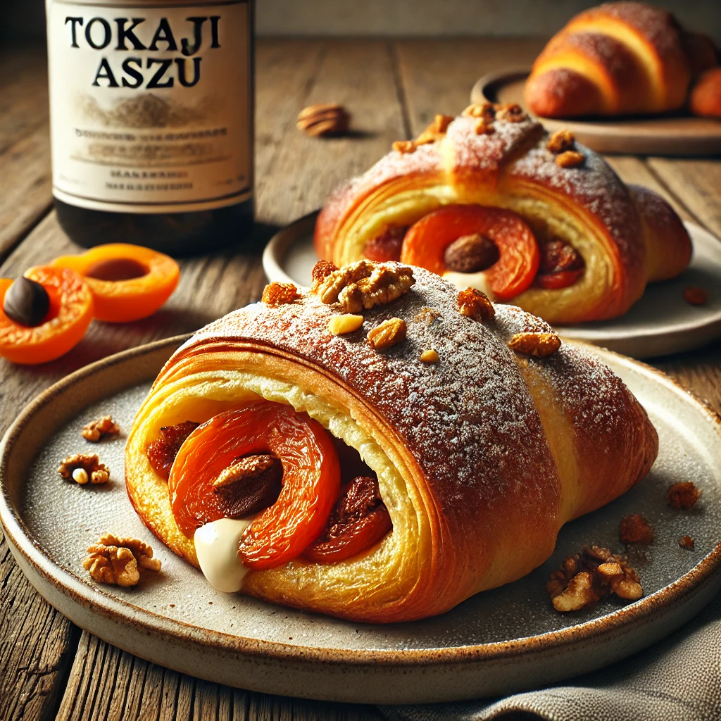 Ízletes és ropogós croissant Tokaji aszús-barackos töltelékkel