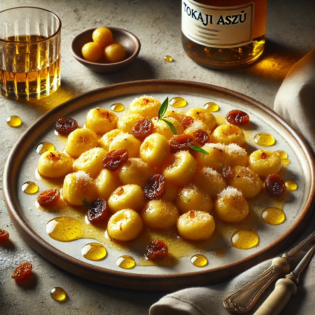 Édes gnocchi recept Tokaji aszús mézes mártással és mazsolával
