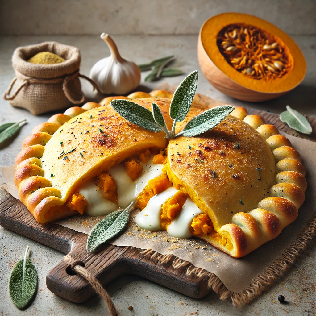 Ropogós calzone sütőtökkrémmel és sajttal töltve