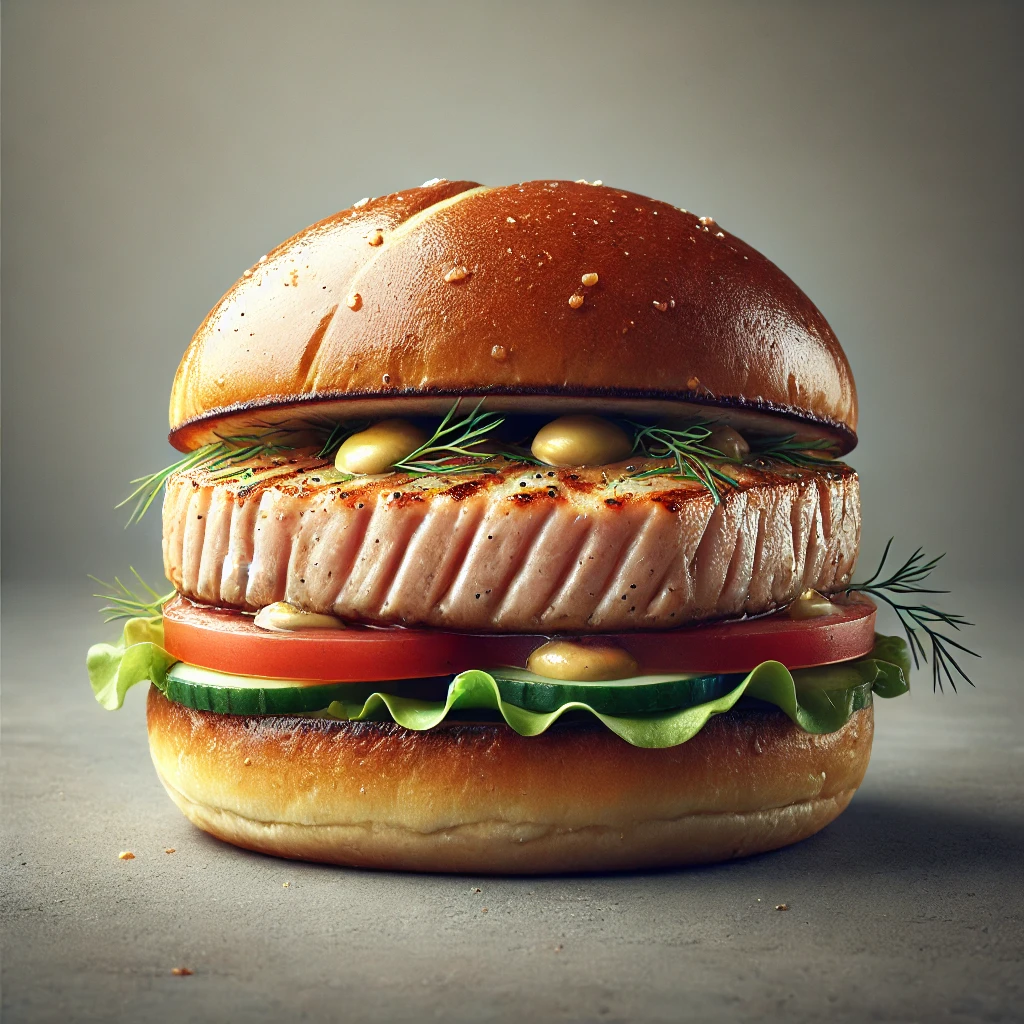 Házi készítésű, kapros és dijoni mustáros tonhal burger