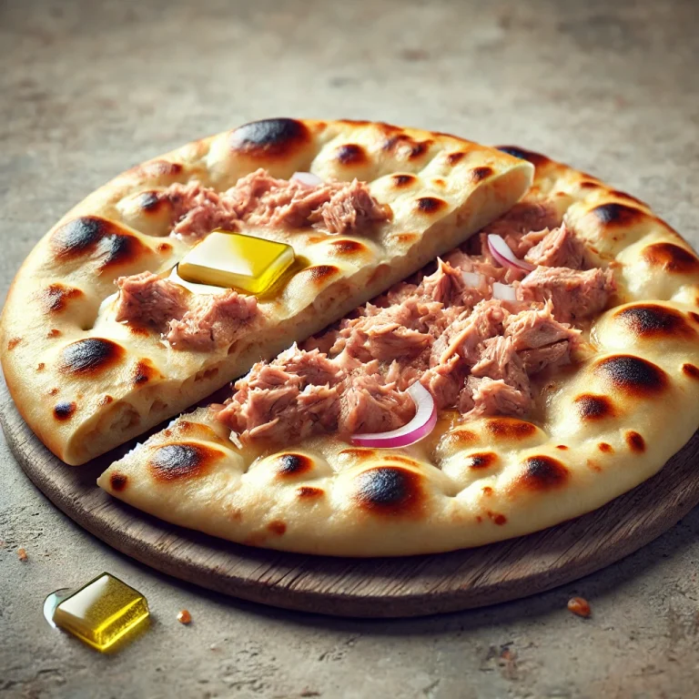 Tonhalas naan kenyér tálalva