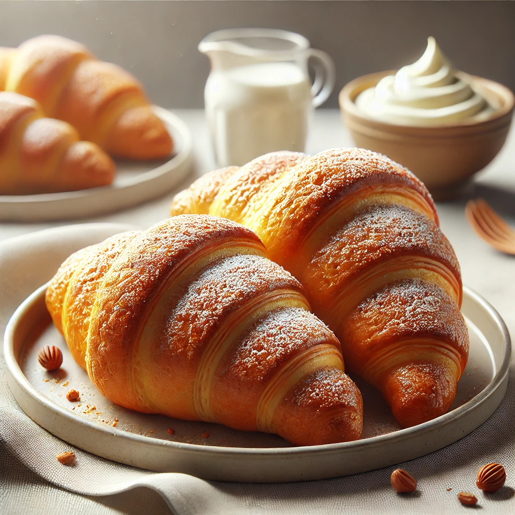 Frissen sült házi tonkababos croissant, tökéletes reggelire