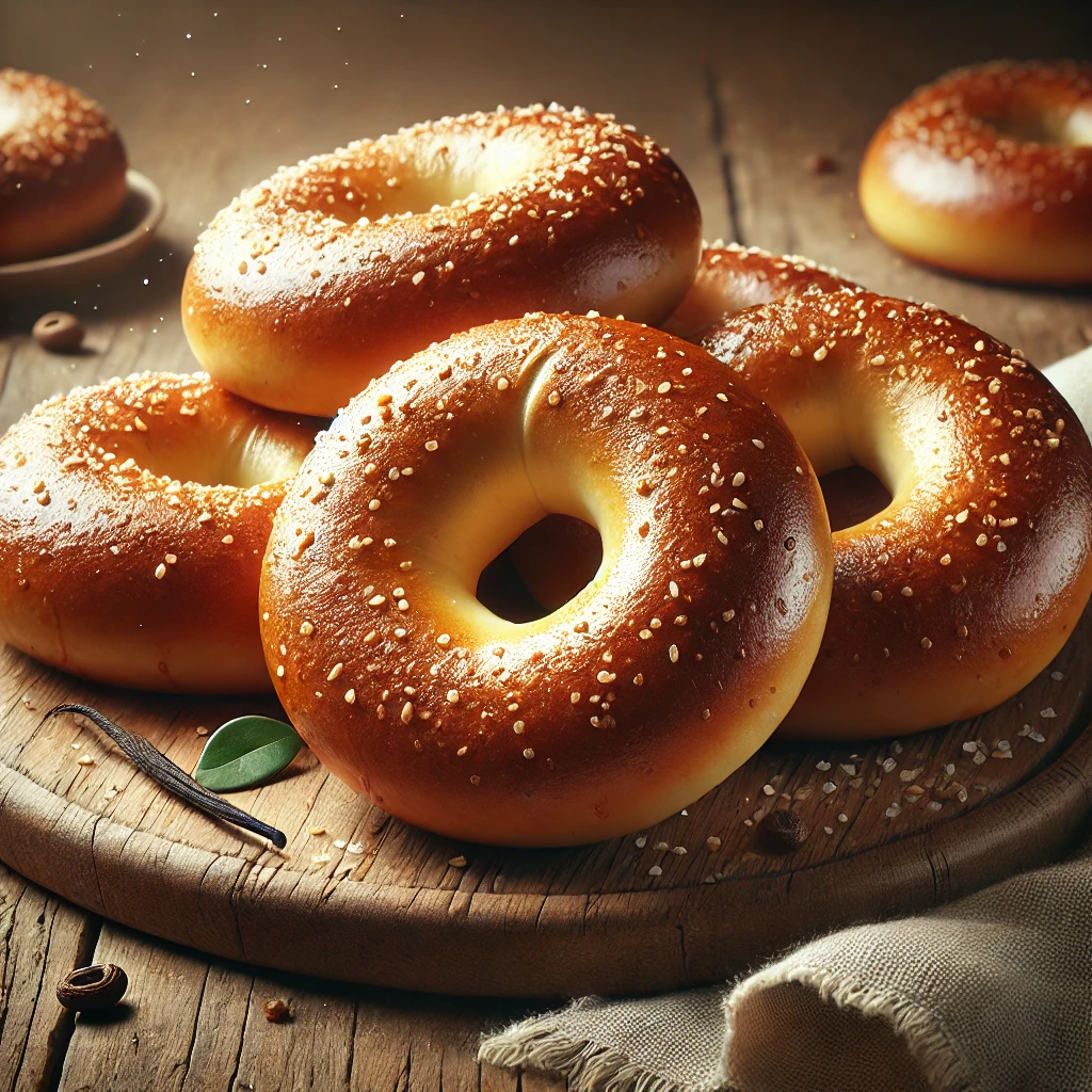 Frissen sült vaníliás-mézes bagel reggelire