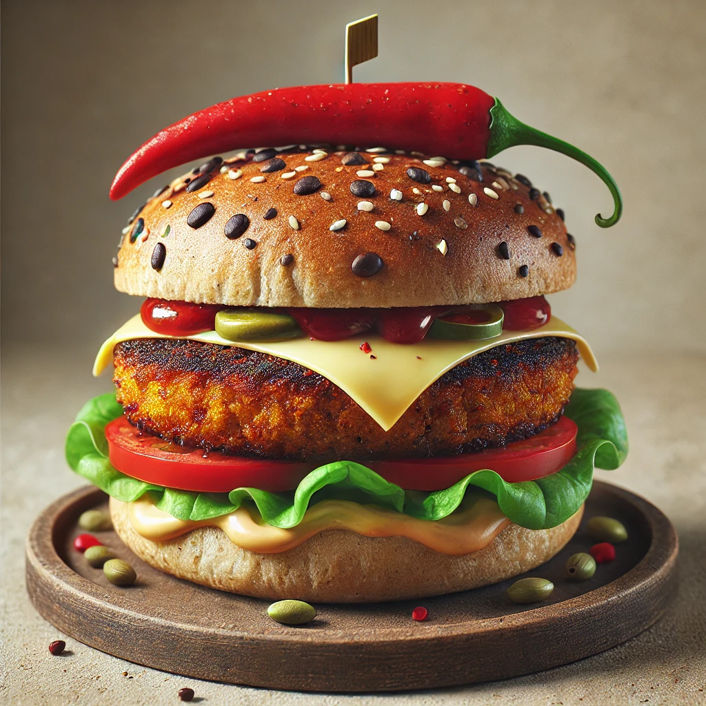 Fűszeres és ízletes vegán chilis burger vegetáriánusoknak