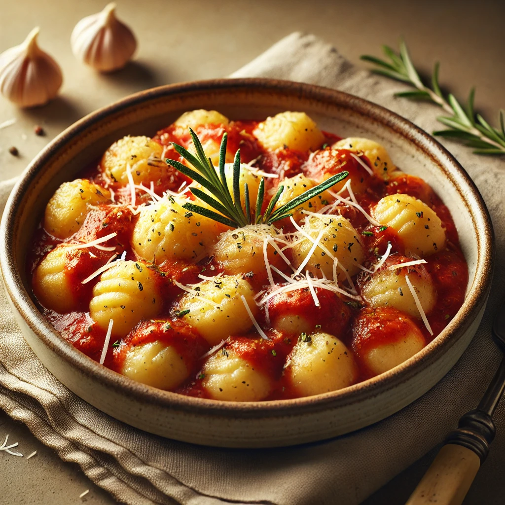 Fűszeres és intenzív ízvilágú gnocchi vörösboros szósszal