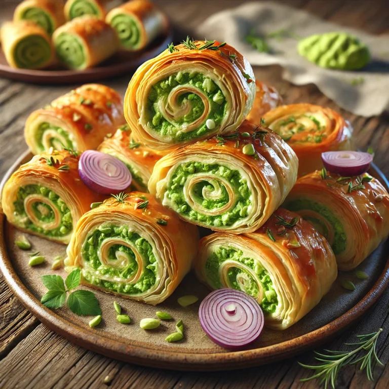Wasabis burek tálalva