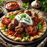 Yoğurtlu Kebab grillezett bárányhússal és joghurttal