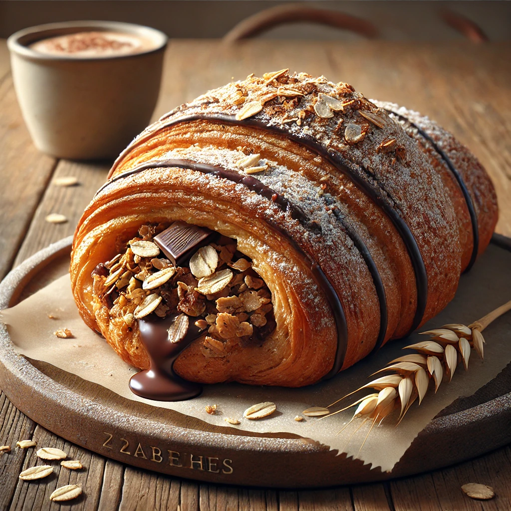Ropogós és csokoládés zabpelyhes croissant recept