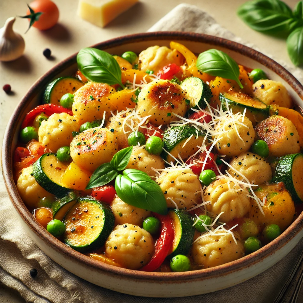 Könnyed és egészséges házi gnocchi friss zöldségekkel