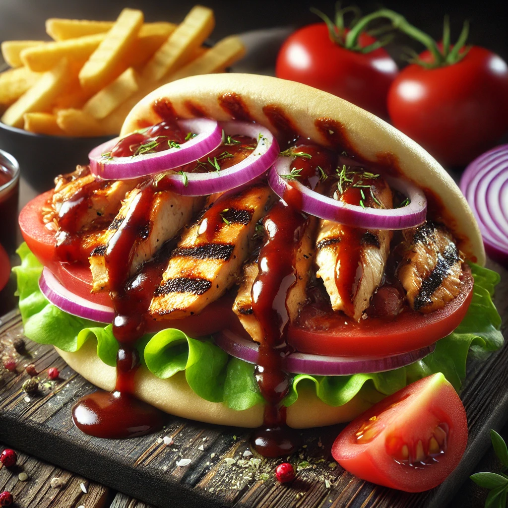 Füstös ízekkel megbolondított gyros szendvics sült krumplival