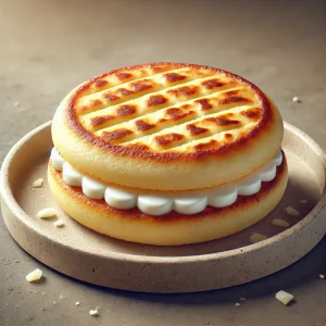 Sajtos arepa frissen tálalva