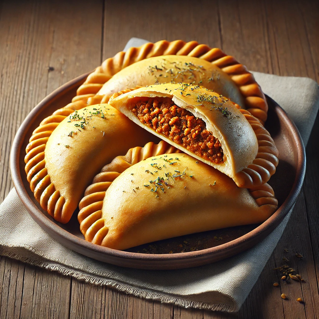 Friss, házi empanada darált marhahúsos töltelékkel