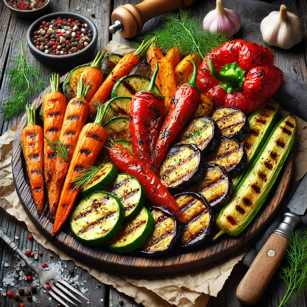 Friss és ínycsiklandó BBQ grillezett kapros sült zöldségek