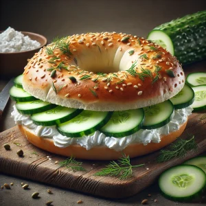 Friss és finom bagel kaporral és krémsajttal