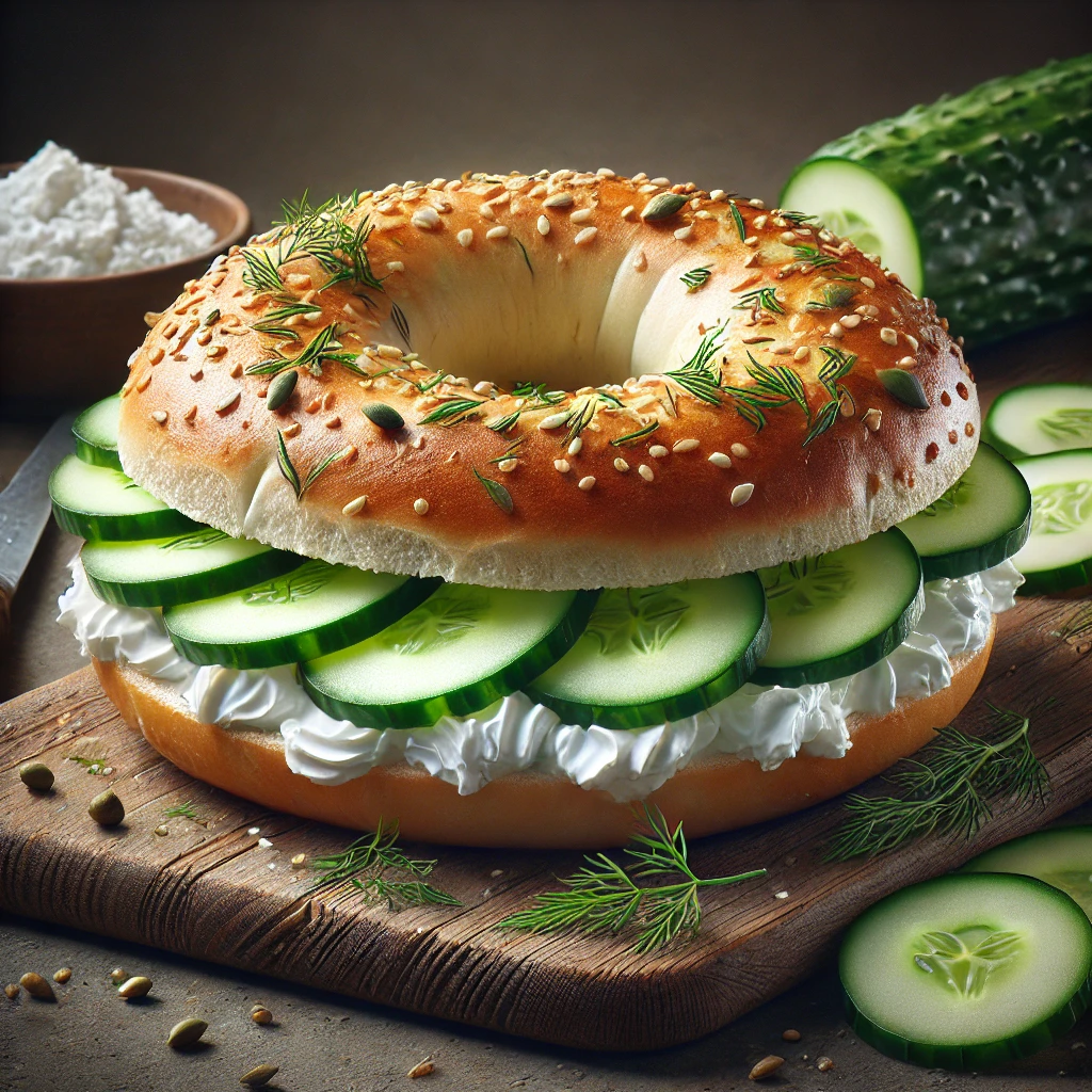 Friss és finom bagel kaporral és krémsajttal