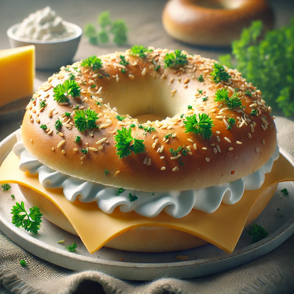 Friss és finom bagel sajttal és krémsajttal