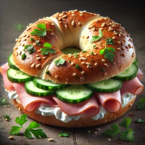 Friss és finom bagel sonkával és krémsajttal