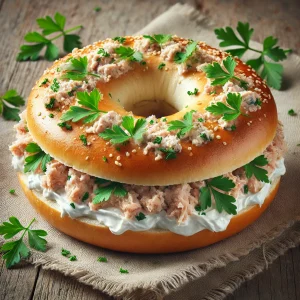 Friss és finom bagel tonhalkrémmel és krémsajttal