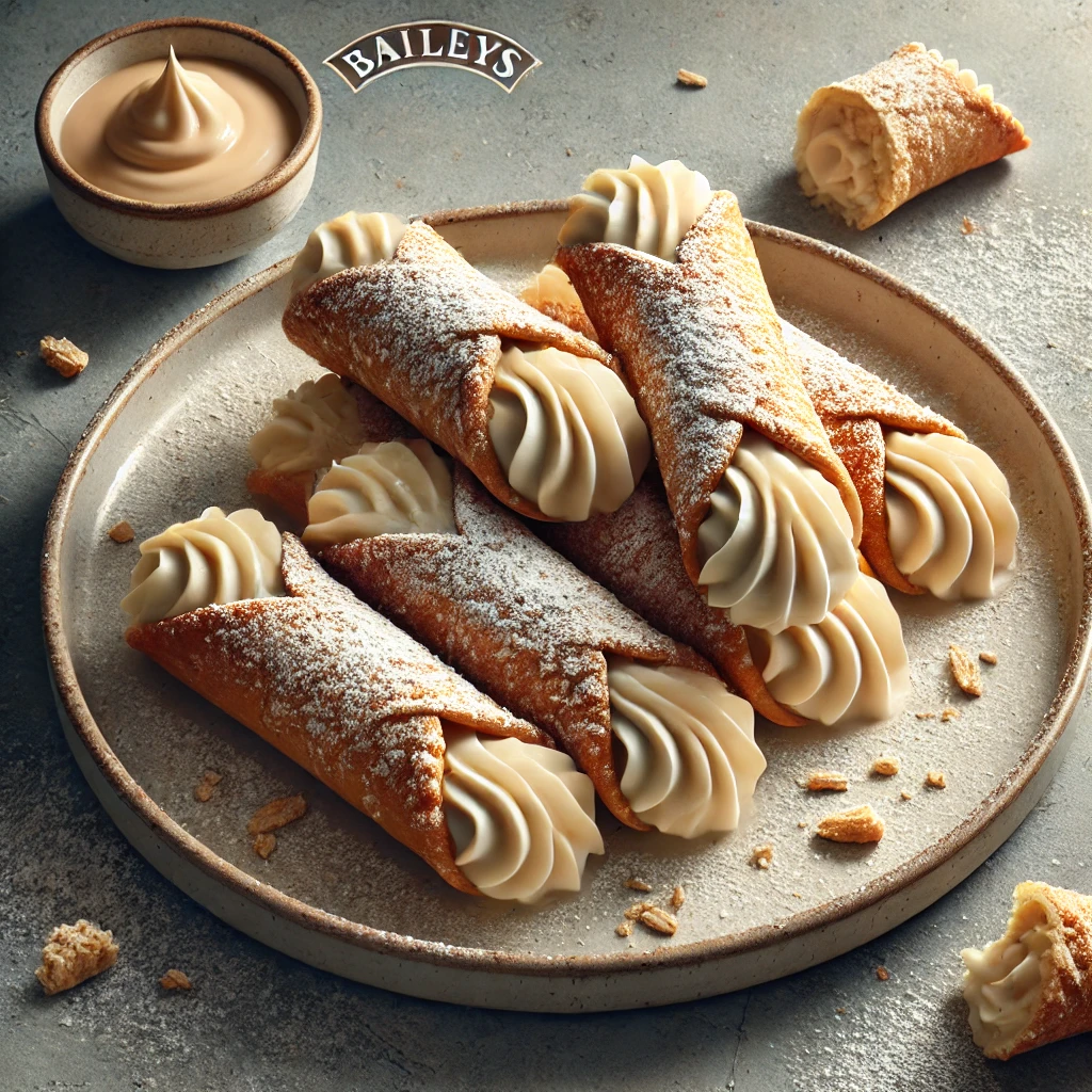 Ropogós cannoli Baileys-es mascarponekrémmel töltve