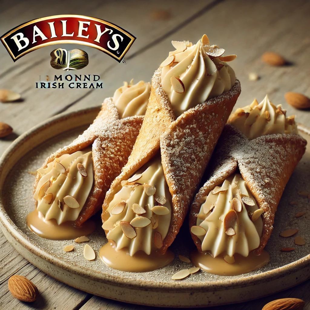 Ricottával, Baileys-szel és mandulával töltött elegáns olasz cannoli