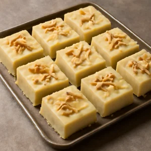 Finom indiai Barfi mandulával és sáfrányos ízzel