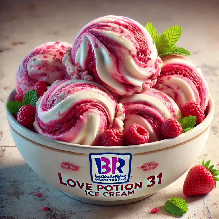 Baskin-Robbins Love Potion 31 fagylalt tálalva