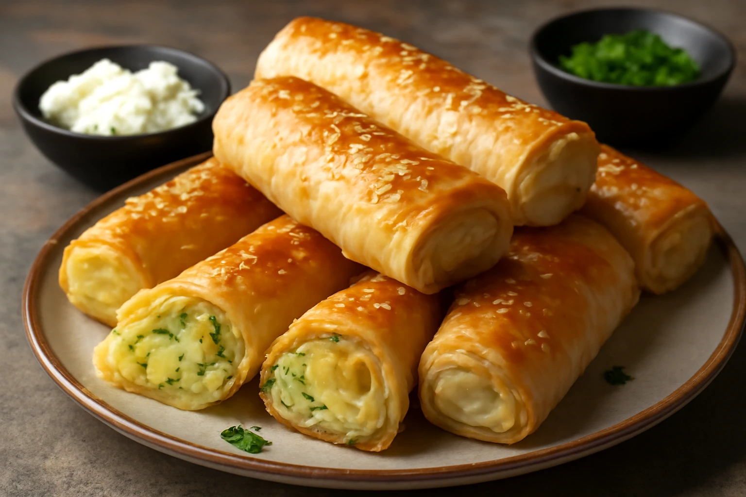 Friss, ropogós börek burgonyával és fetasajttal töltve
