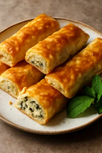 Friss, ropogós börek túróval és mentával töltve