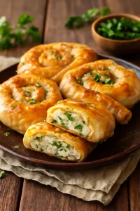 Friss, ropogós börek túróval és petrezselyemmel töltve