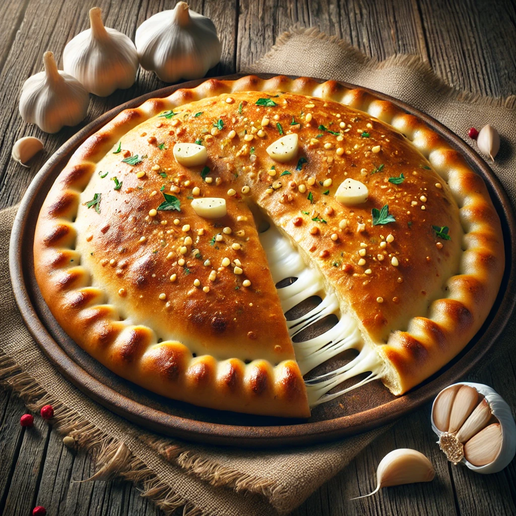 Ínycsiklandó calzone fokhagymával és sajttal