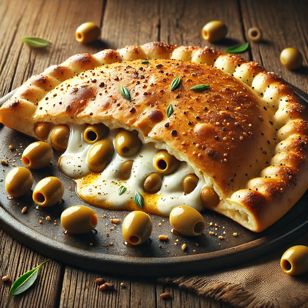 Ínycsiklandó calzone olajbogyóval és sajttal