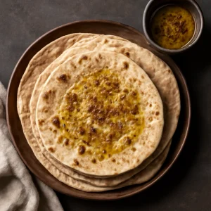 Friss, puha Chapati fűszeres olívaolajjal