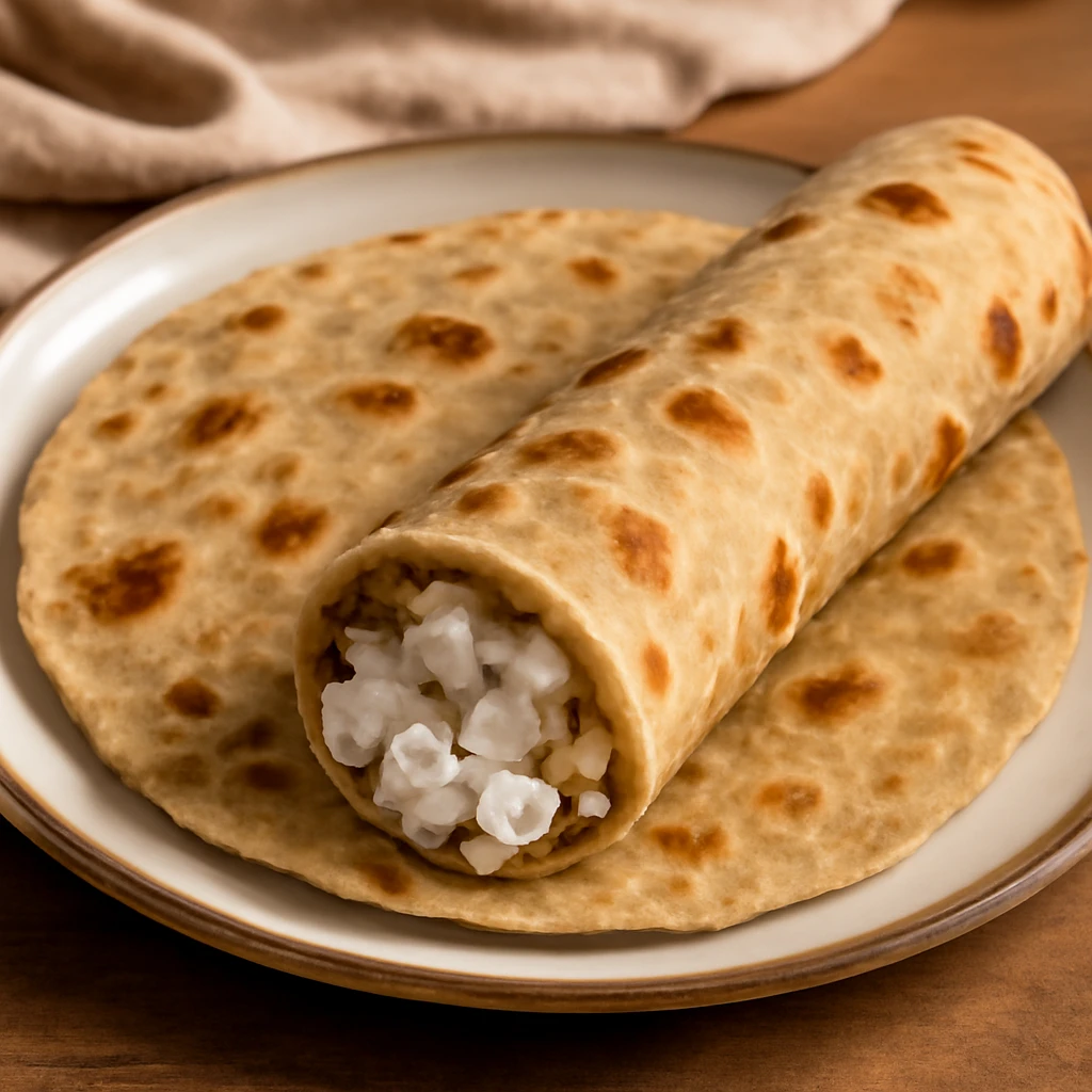 Friss, puha Chapati túróval