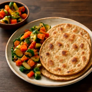 Friss, puha Chapati zöldségekkel