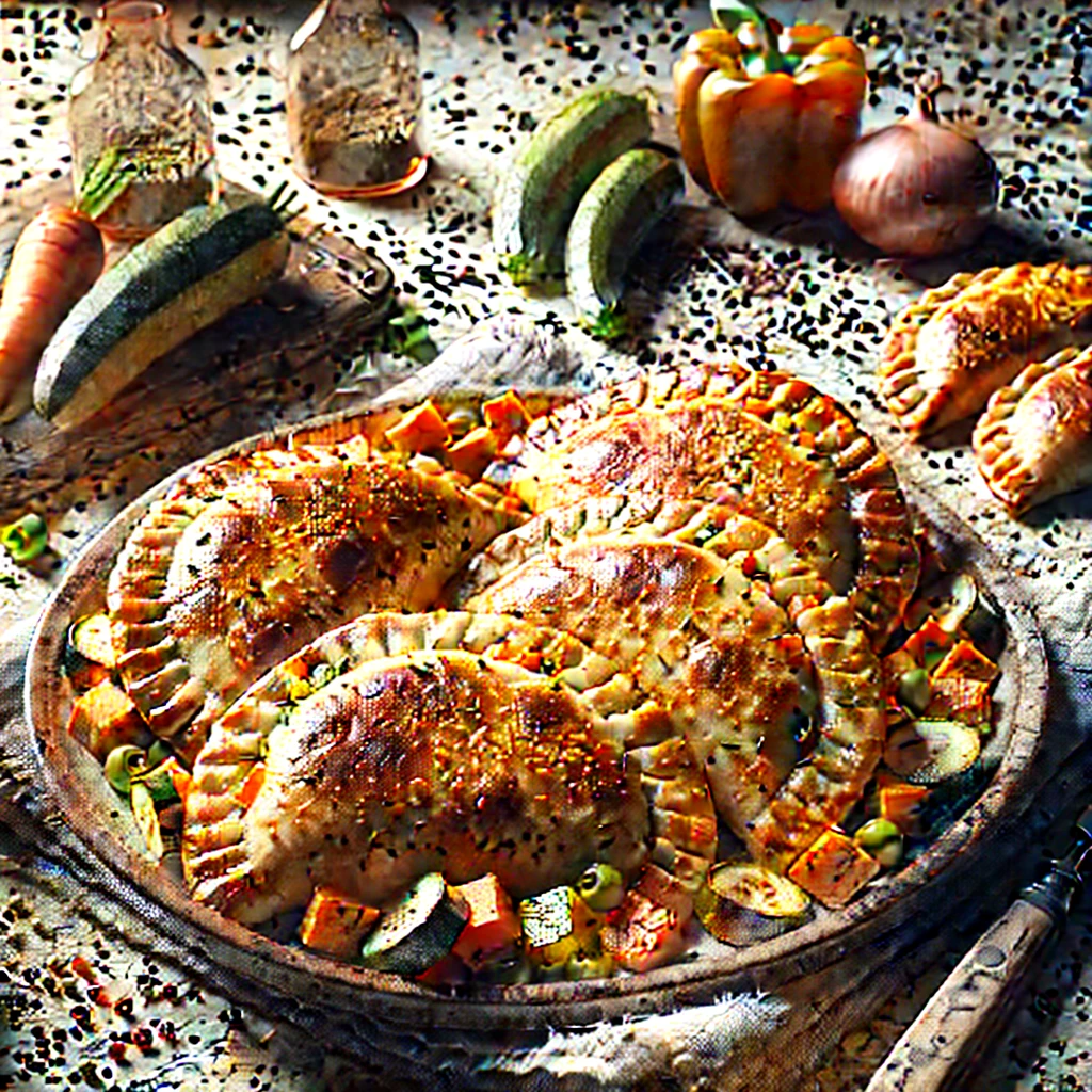 Friss, házi chilei empanada zöldségekkel