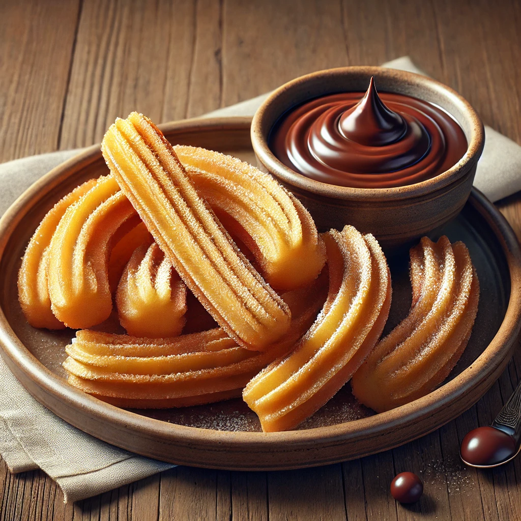 Friss, ropogós churros csokoládémártással