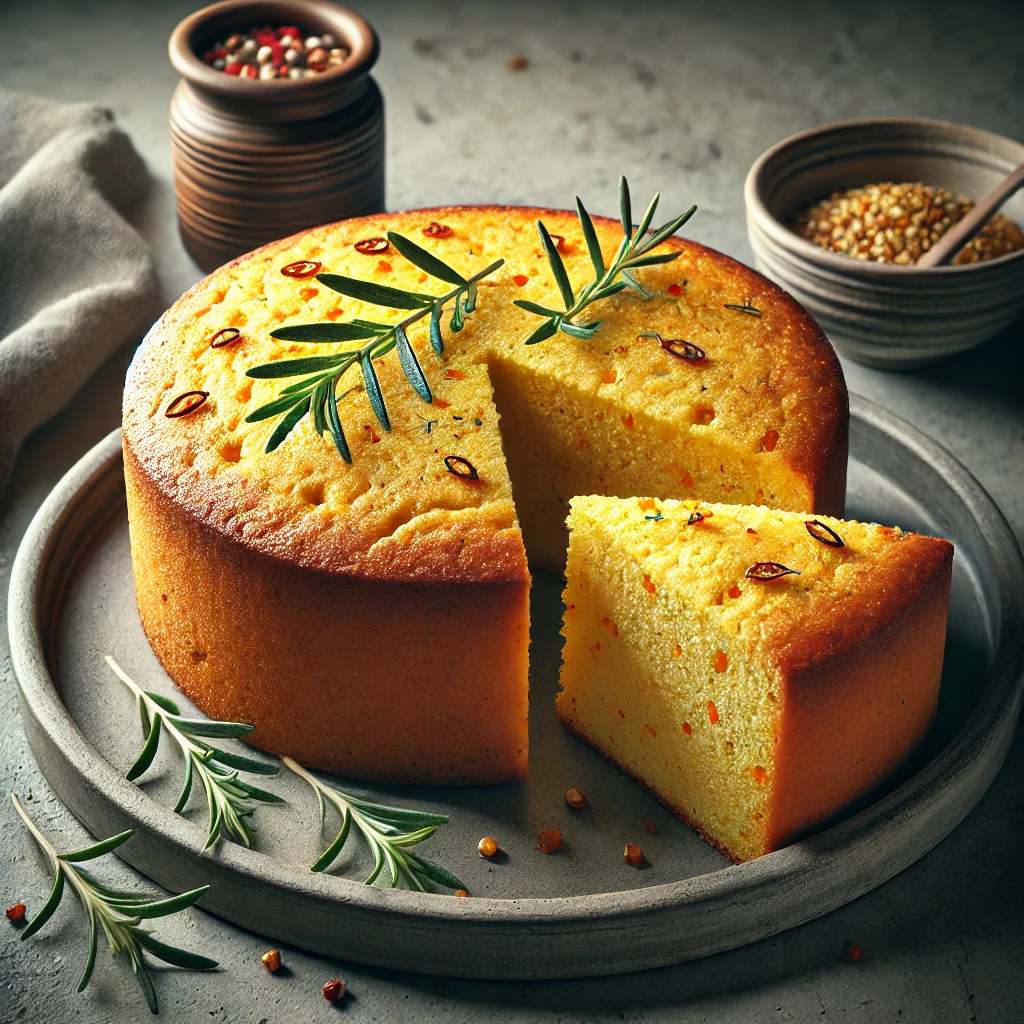 Cornbread, fűszeresen elkészítve, egyszerűen tálalva