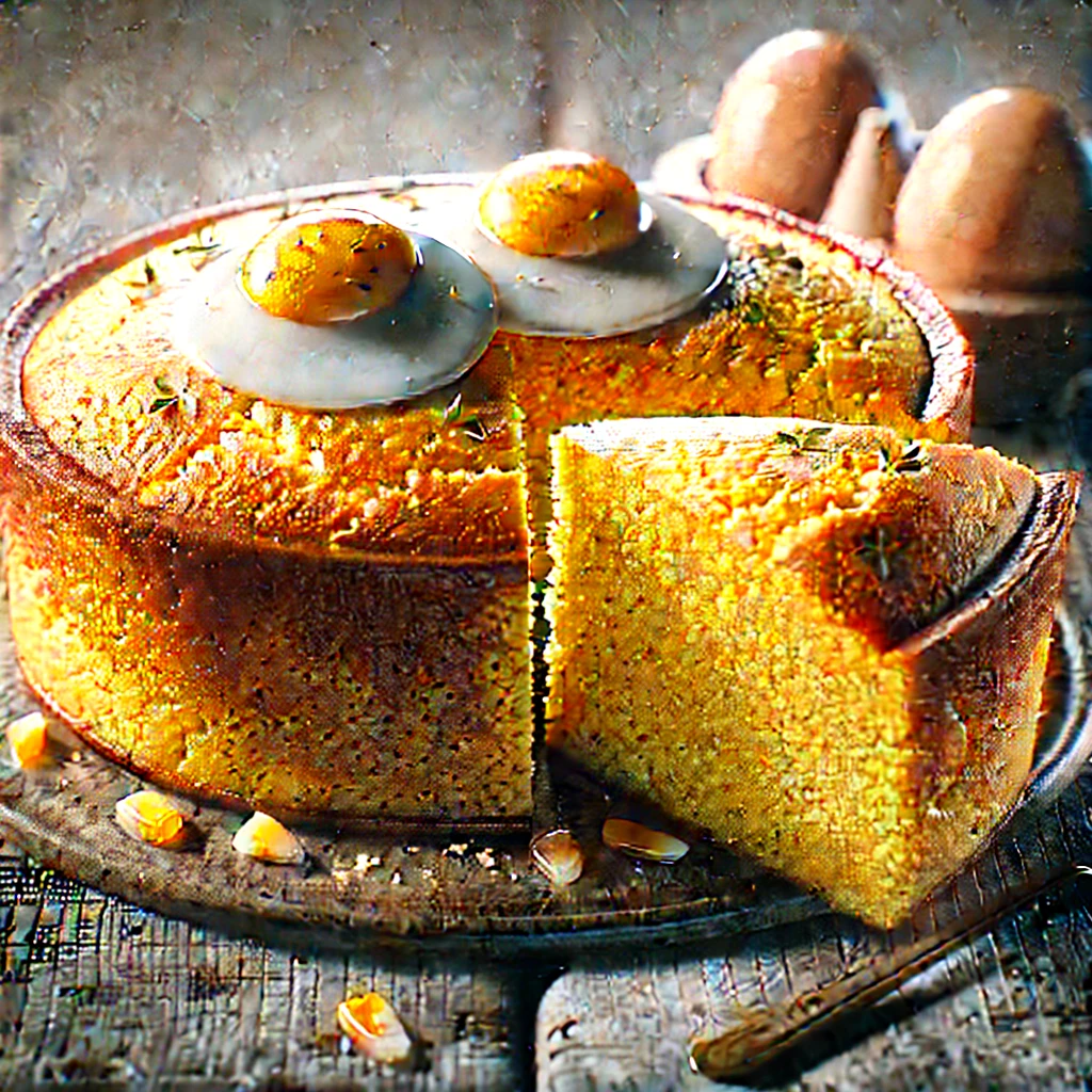Cornbread, tojással készítve, egyszerűen tálalva