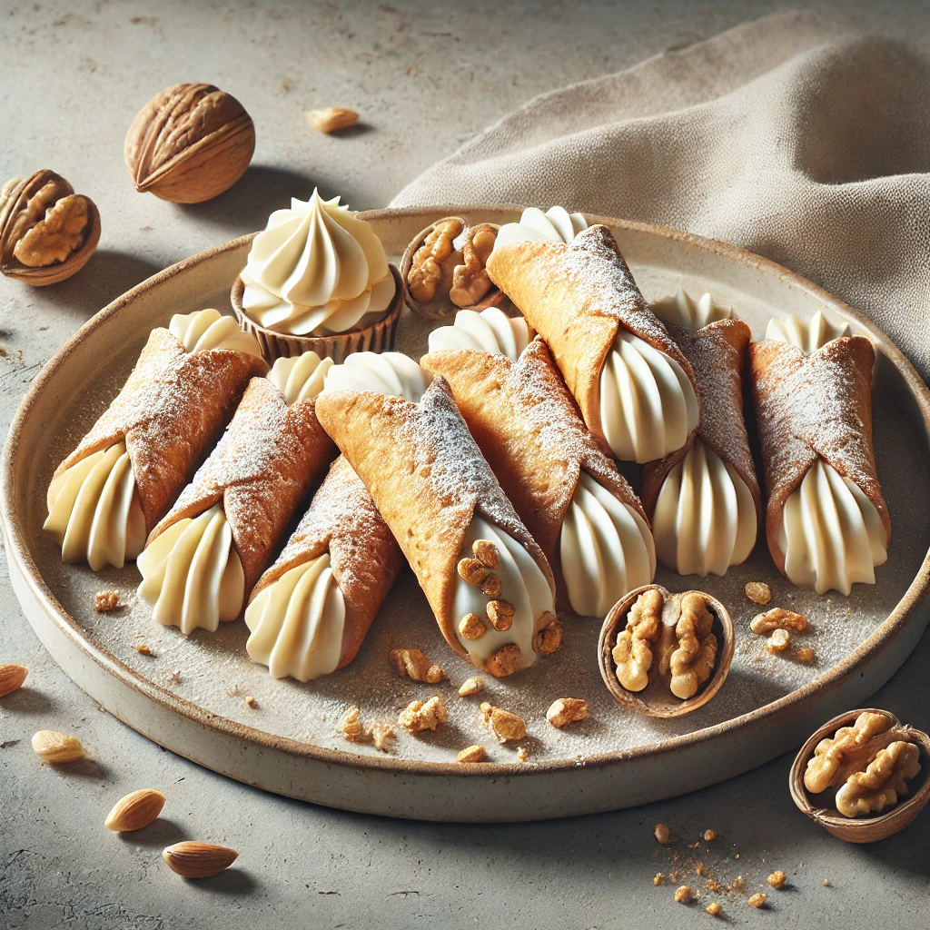 Ropogós tésztahéj diós-mascarponés krémmel töltve