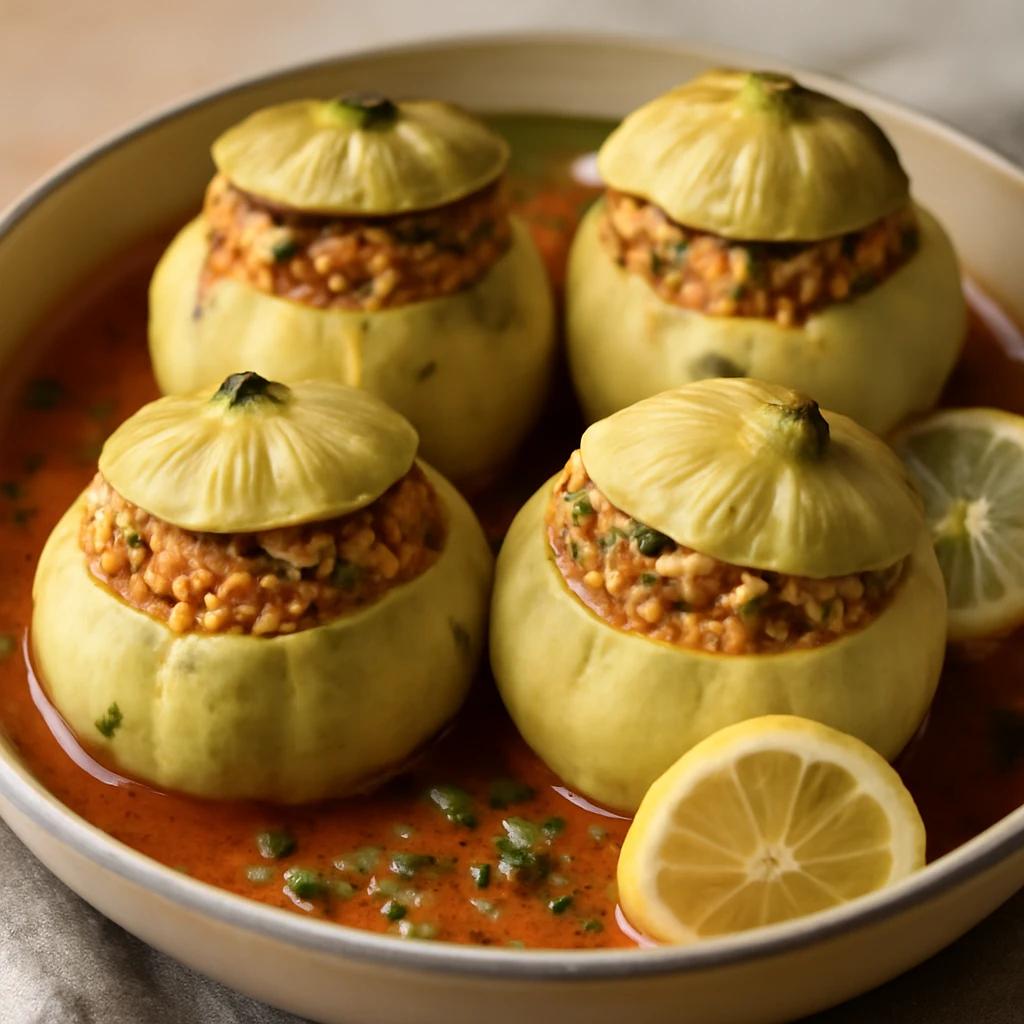 Tökben rizses töltelékkel készült dolma