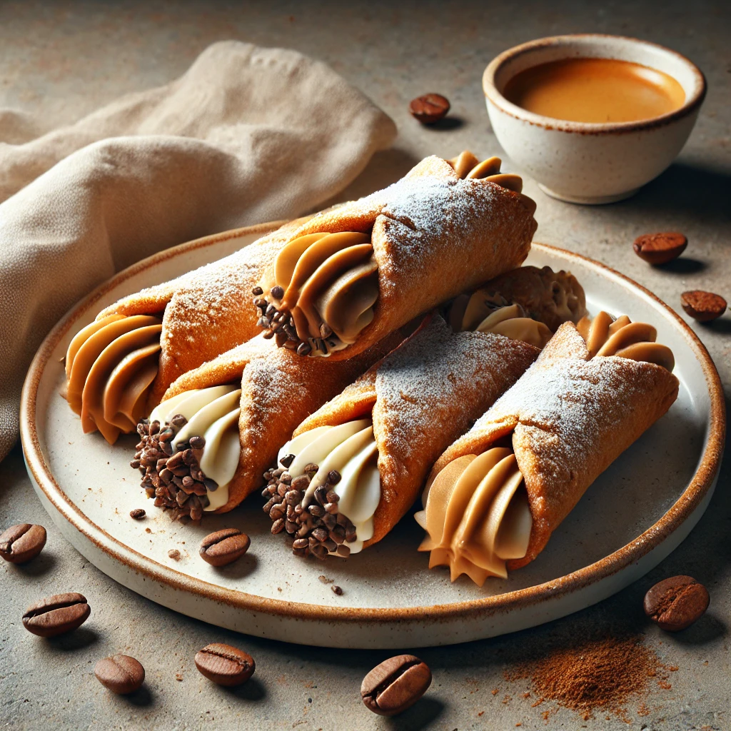 Ropogós cannoli eszpresszós mascarponekrémmel töltve