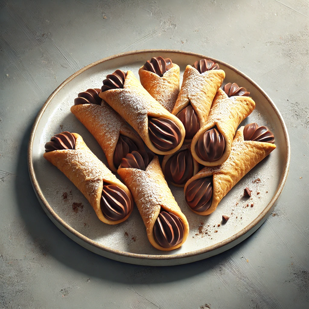 Olasz cannoli ropogós tésztával és étcsokoládés töltelékkel
