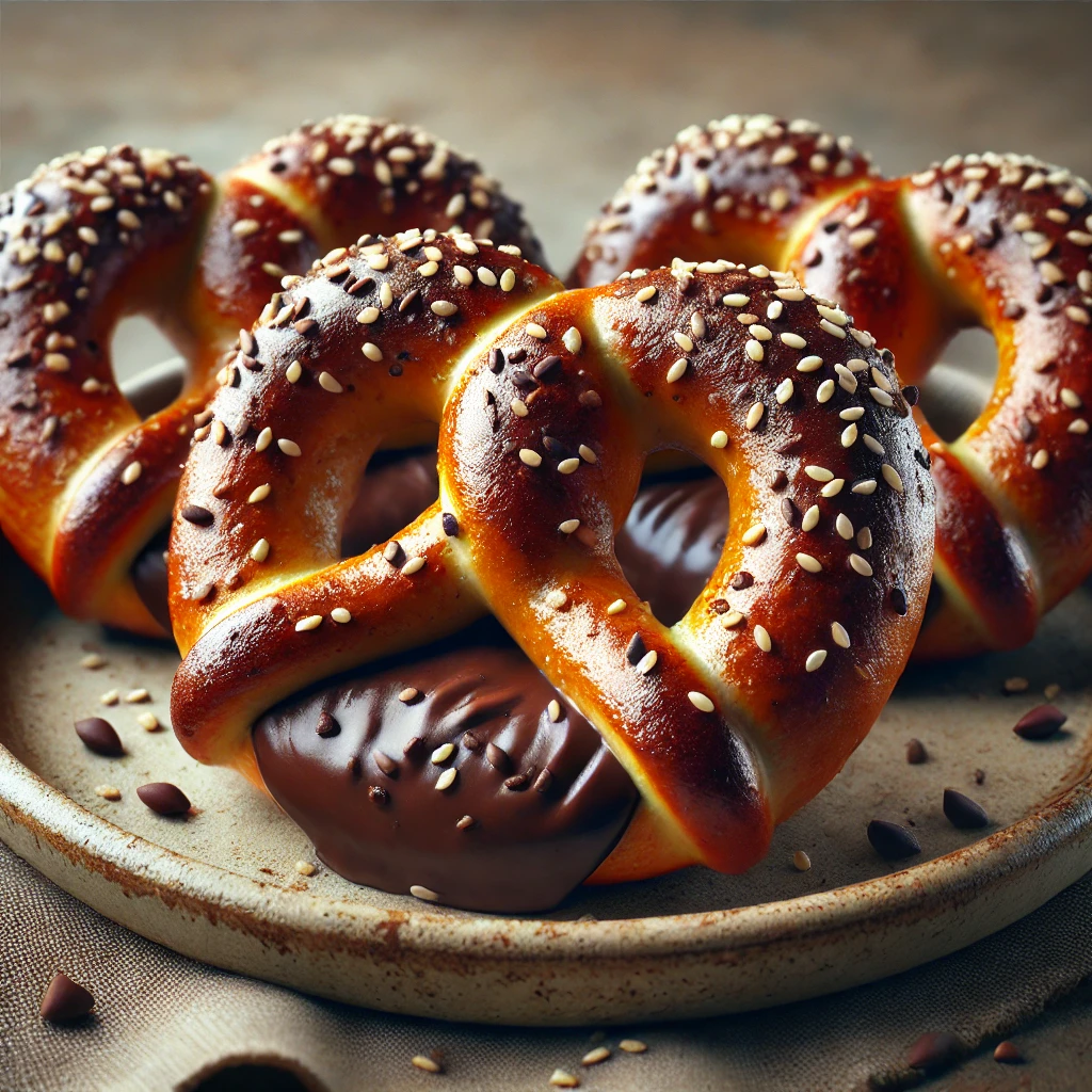 Finom étcsokoládés perecek szezámmaggal