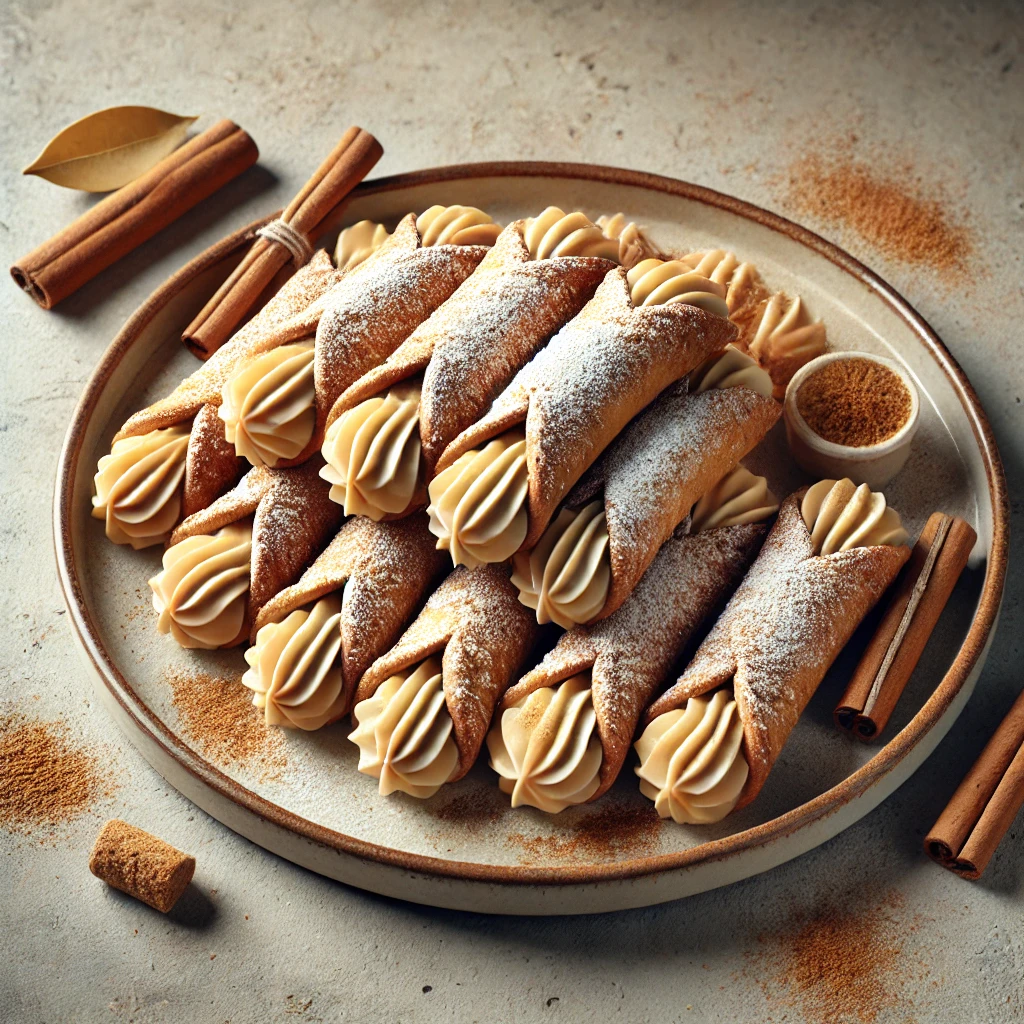 Ropogós olasz tésztahéj mascarponés fahéjkrémmel töltve