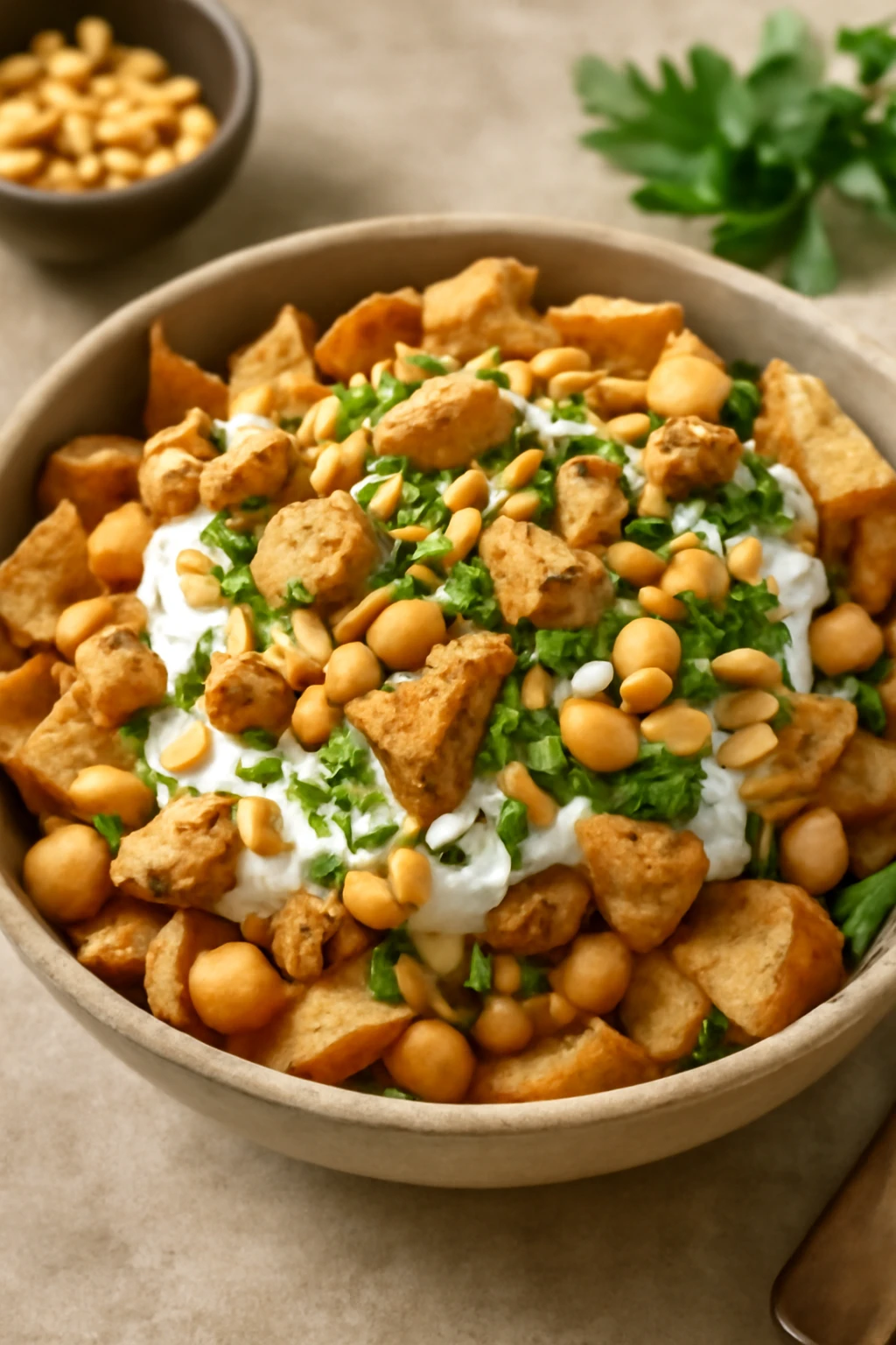 Friss és ínycsiklandó Fatteh csirkével