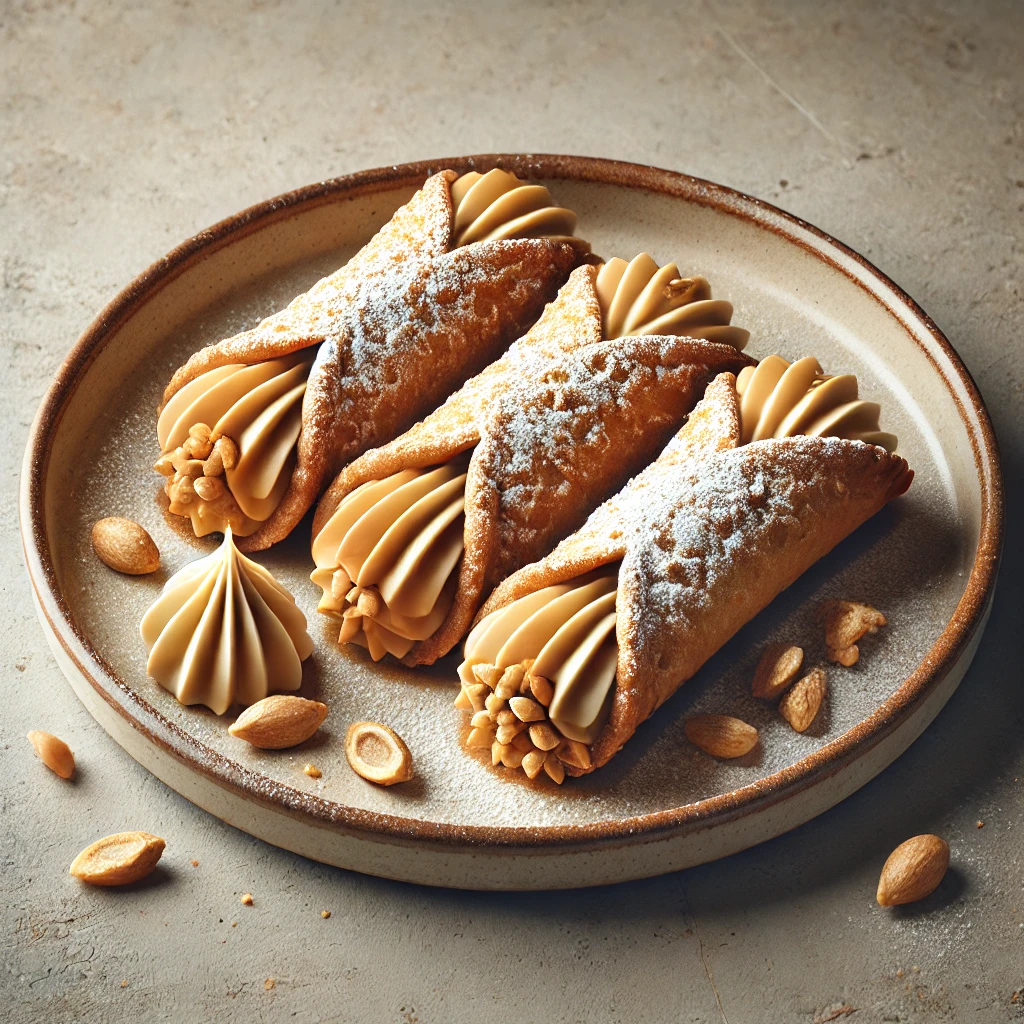 Ropogós cannoli földimogyorós mascarponekrémmel töltve