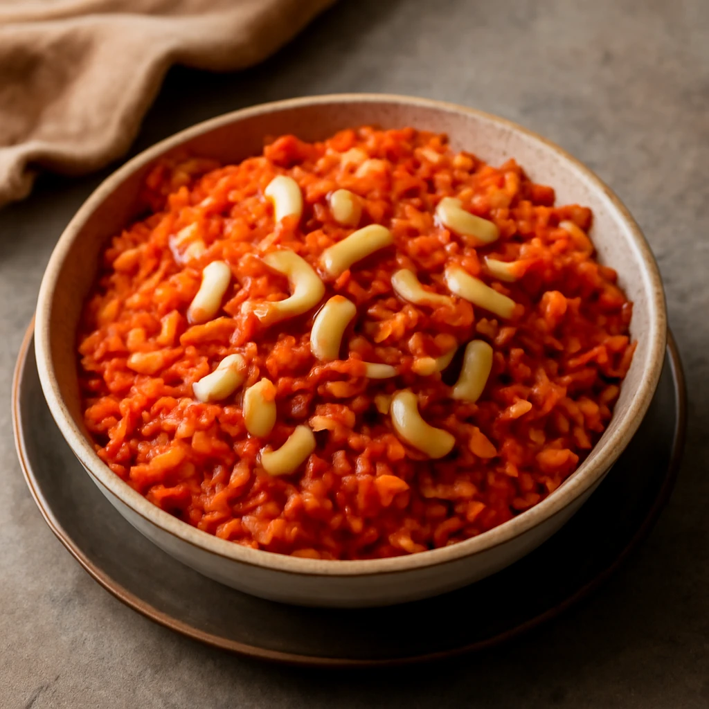 Indiai sárgarépás halwa gazdag fűszeres ízekkel
