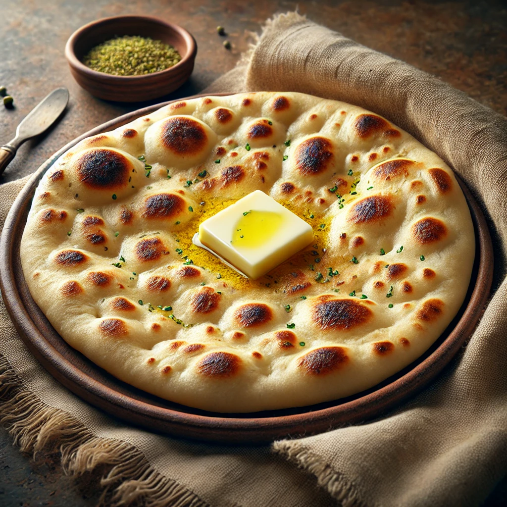 Indiai naan, frissen, vajjal megkenve