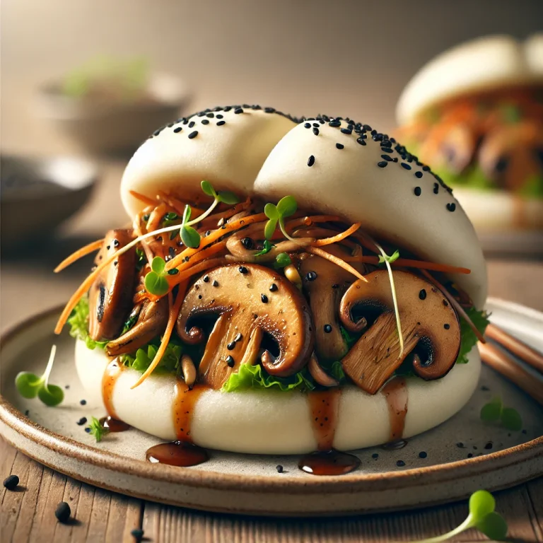 Gombás bao bun tálalva